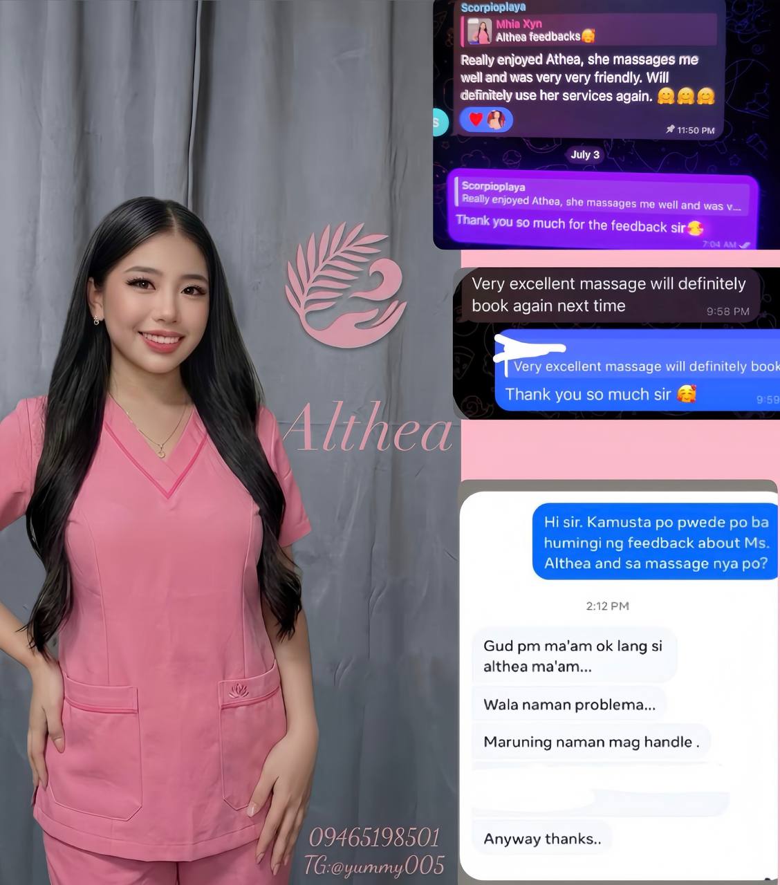 Althea — Freedom Massage therapist, with client reviews